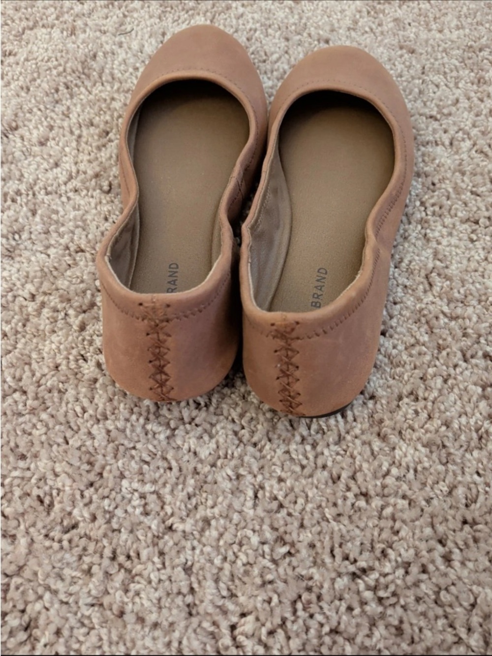 Lucky Brand Blush Tan Ballet Flats Leather Emmie Size 7.5M - Picture 4 of 9